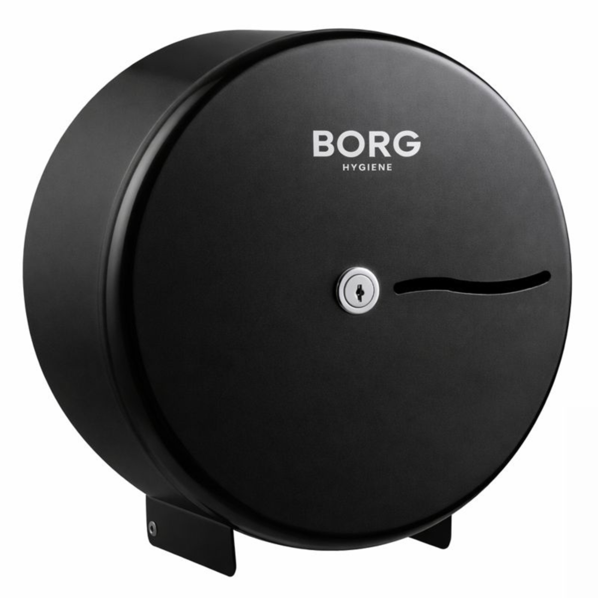 Dozownik stalowy BORG PREMIUM na papier toaletowy Jumbo czarny.png