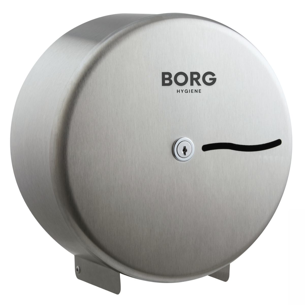 Dozownik stalowy BORG PREMIUM na papier toaletowy Jumbo Stal Szczotkowana (8).png