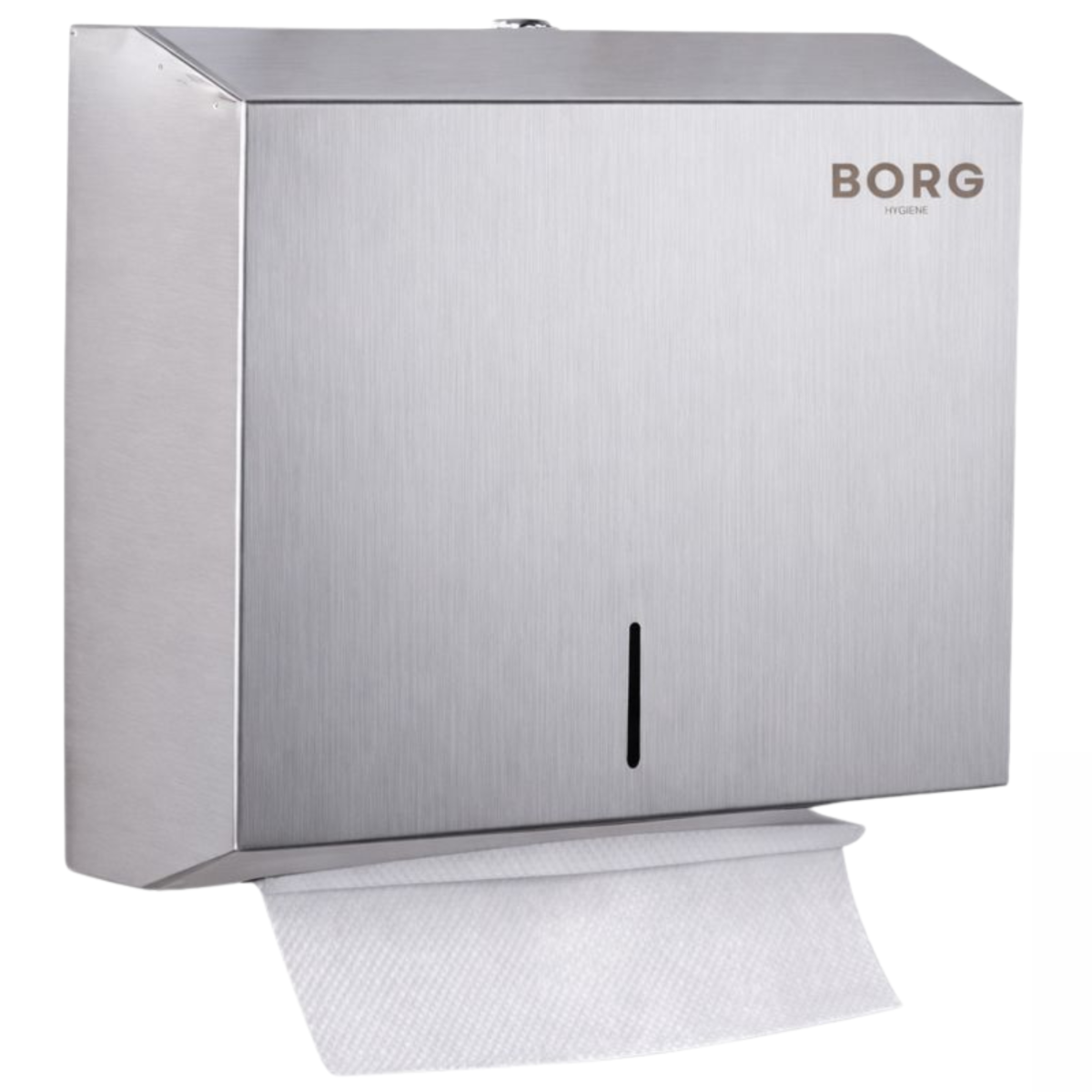 Dozownik Pojemnik stalowy BORG na ręczniki ZZ Stal Matowa HIGI24 (2).png