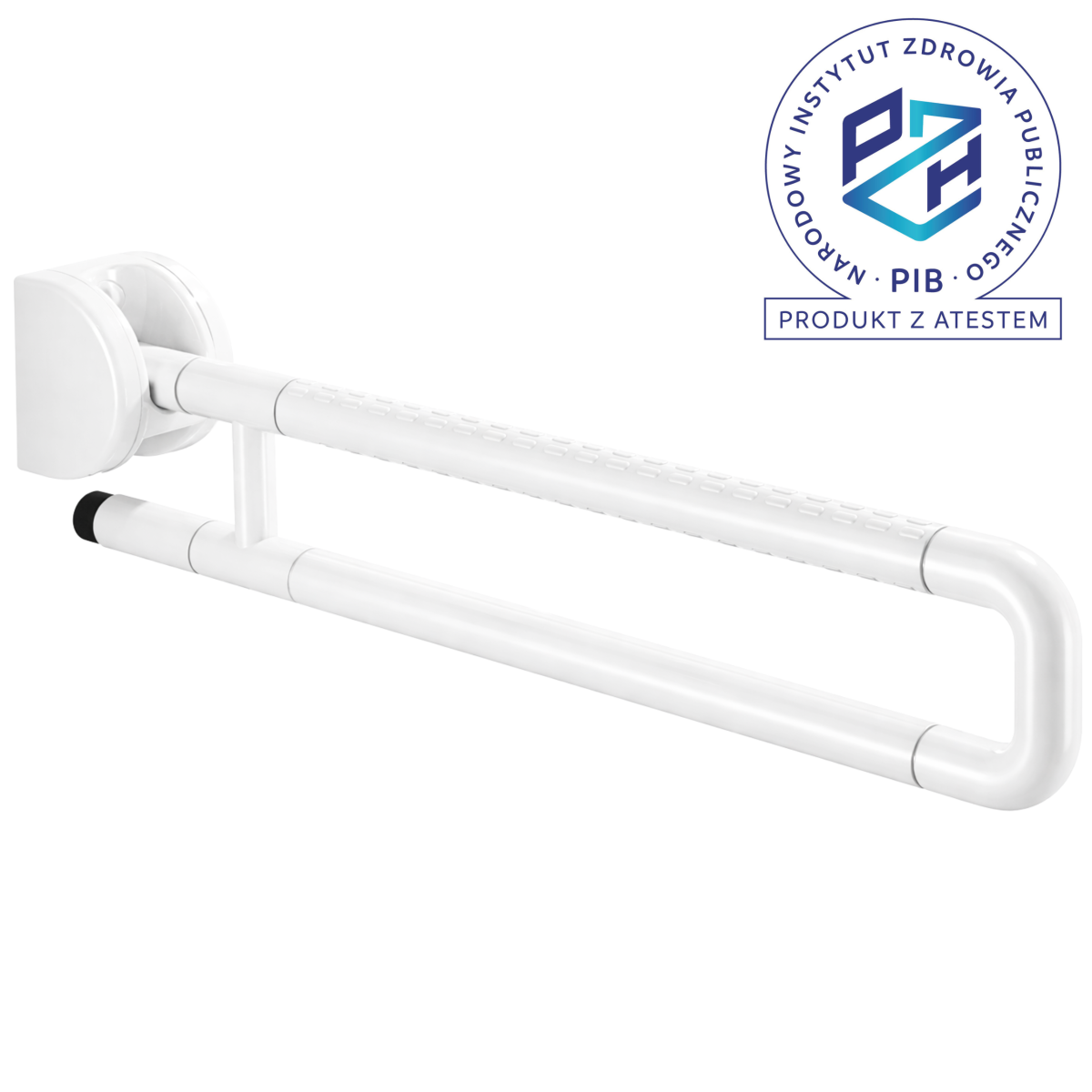 Poręcz Łukowa Uchylna Metalowa 85 cm biała BORG UBU85 atest PZH HIGI24 Radom (1).png
