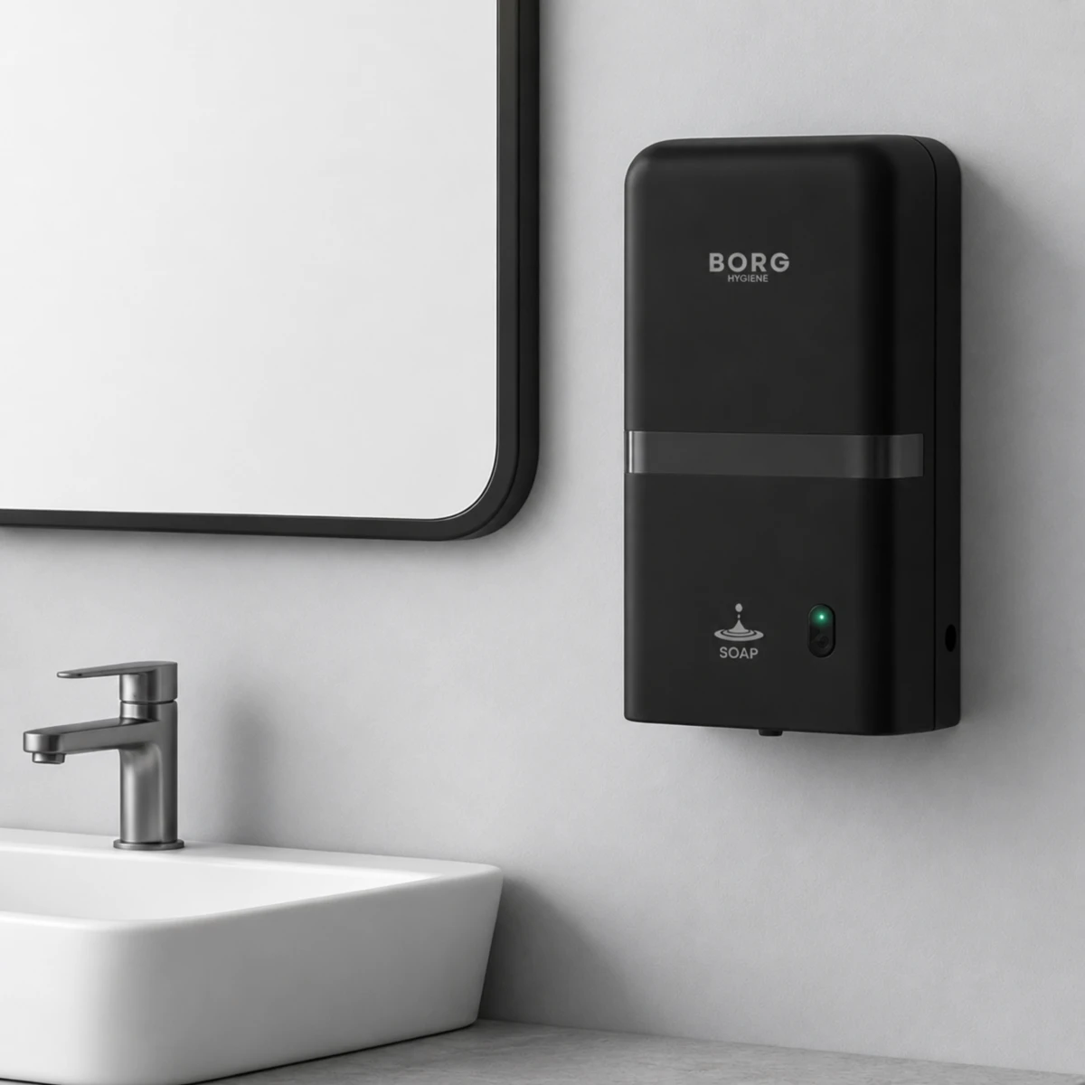 Automatyczny Bezdotykowy dozownik na mydło w płynie 1,2L BORG HYGIENE czarny HIGI24 Radom (7).png